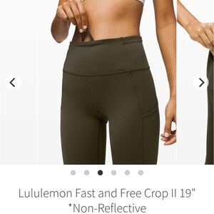 Lululemon LW6BCUS Fast And Free Crop Leggings - Teal